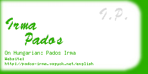 irma pados business card